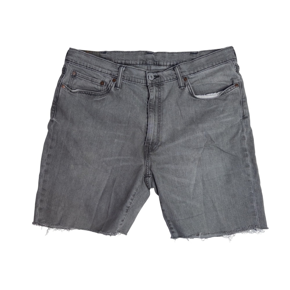 Levi's 541 Athletic Taper Shorts Mens 38 Gray Good Raw Hem Cut Off Denim‎
